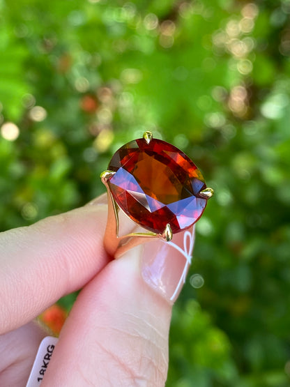 Natural Spessartite Garnet 11.87ct Ring
