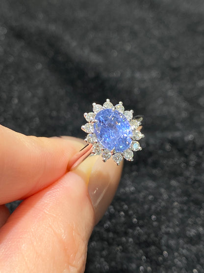 Natural Unheated Blue Sapphire 2.31ct Ring