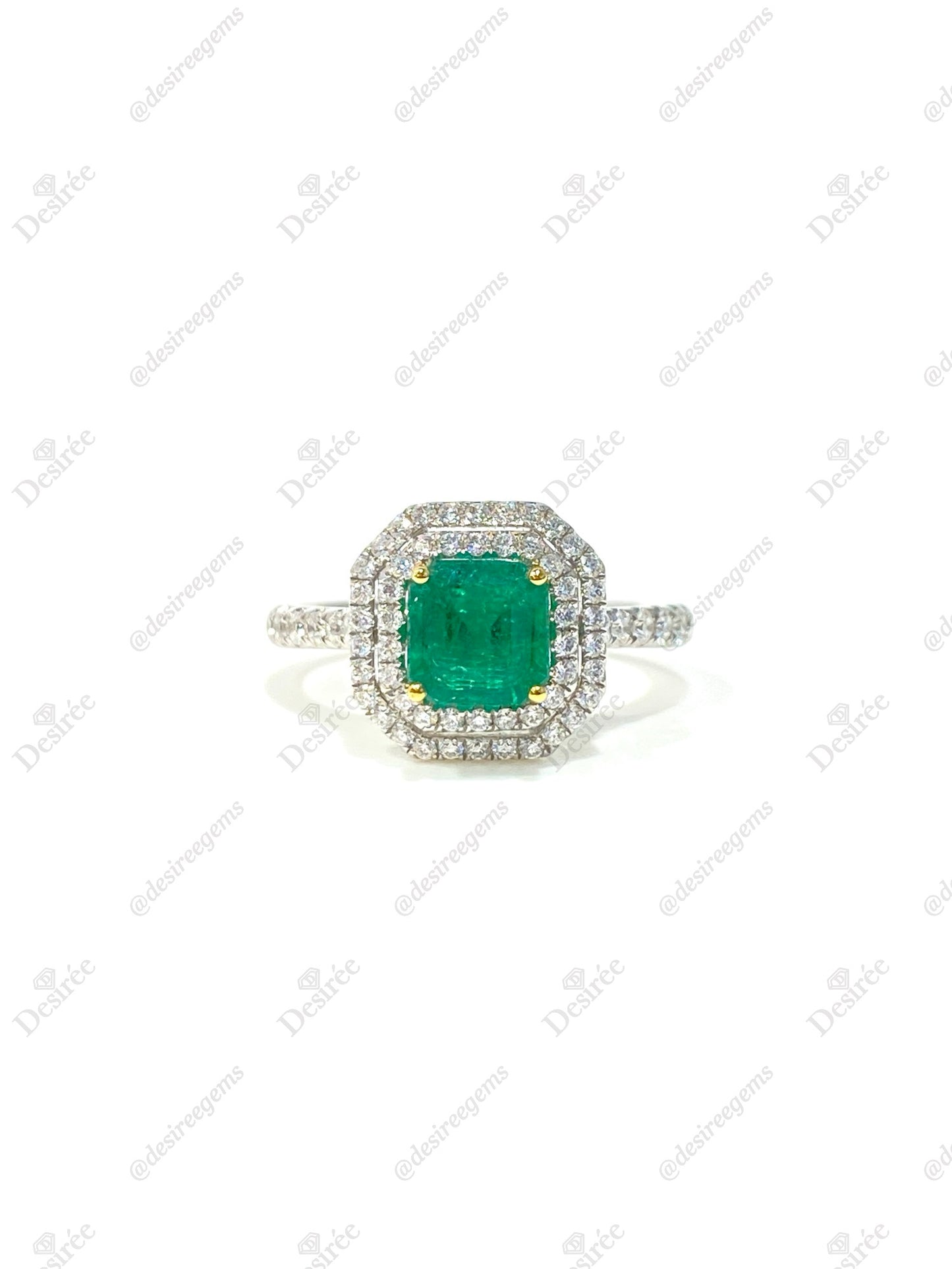 Natural Colombian Emerald 0.96ct Ring