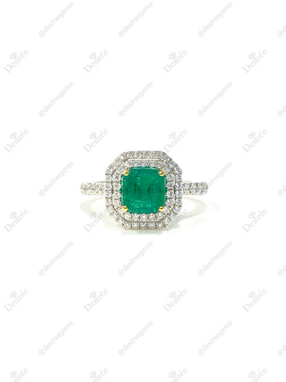 Natural Colombian Emerald 0.96ct Ring