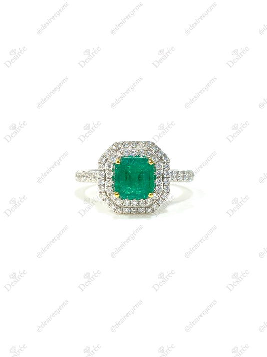 Natural Colombian Emerald 0.96ct Ring