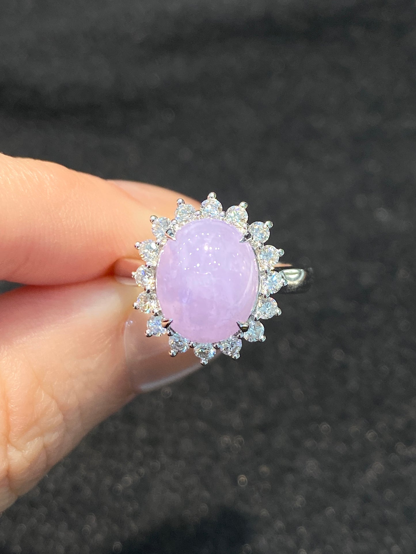 Natural Type A Lavender Jadeite Ring