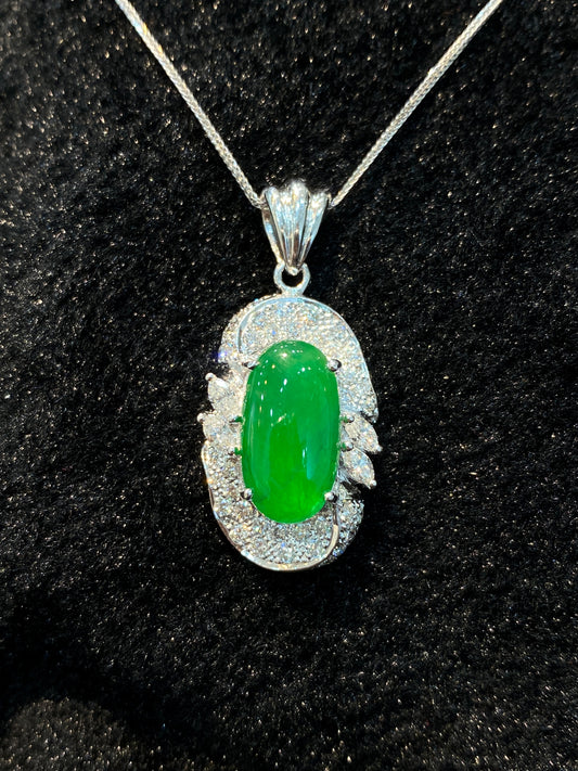 Natural Type A Green Jadeite Pendant