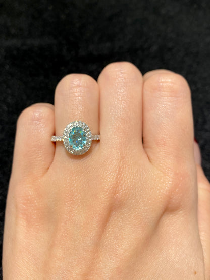 Natural Paraiba Tourmaline 0.91ct Ring