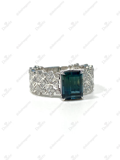 Natural Indicolite Blue Tourmaline 2.25ct Ring