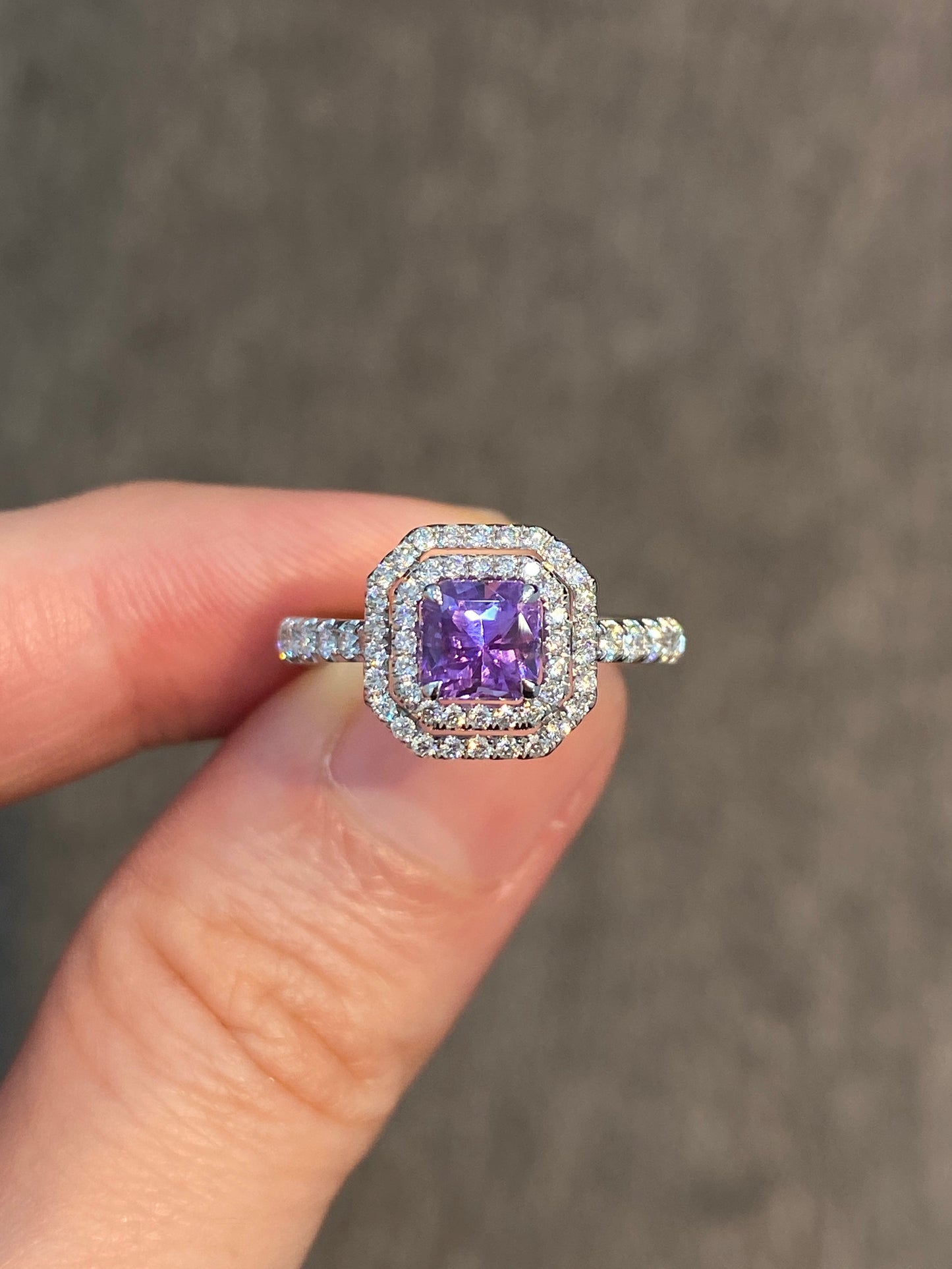 Natural Unheated Purple Sapphire 1.01ct Ring