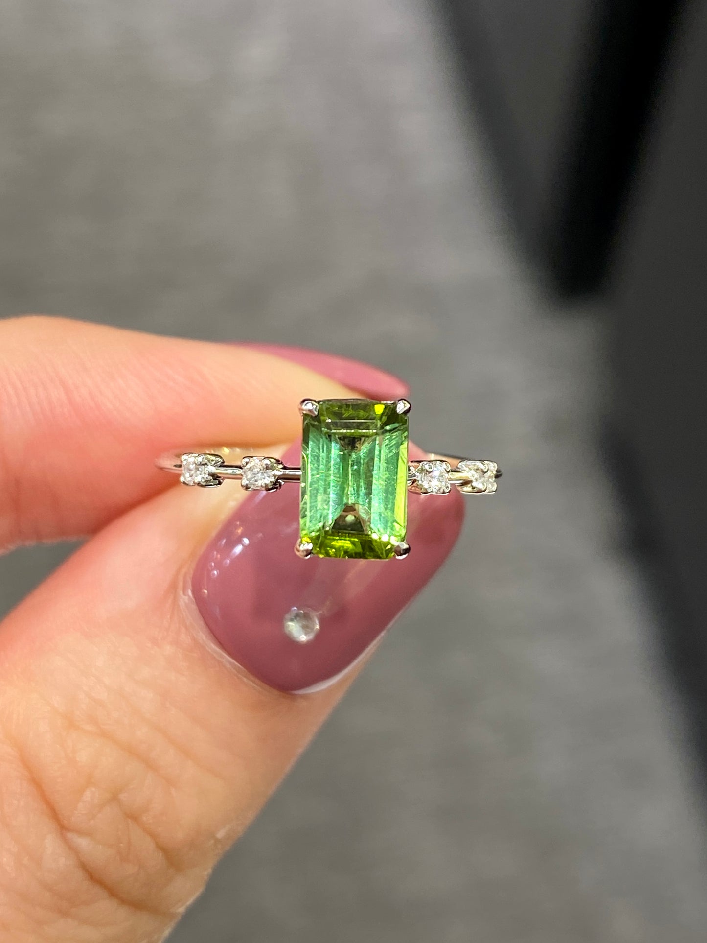 Natural Green Tourmaline 1.20ct Ring