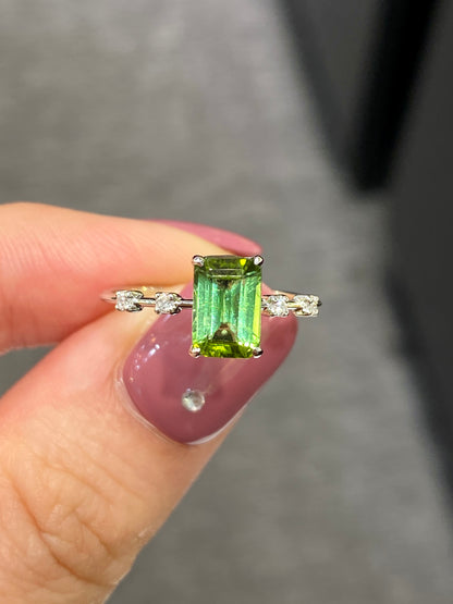 Natural Green Tourmaline 1.20ct Ring