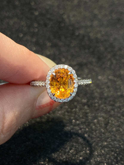 Natural Mandarin Garnet 2.45ct Ring