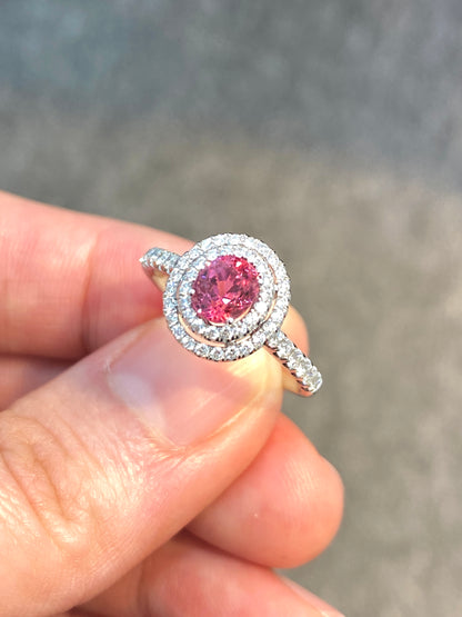 Natural Pink Spinel 0.89ct Ring