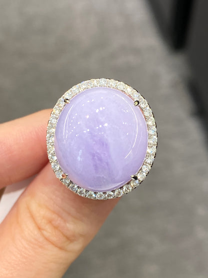 Natural Type A Lavender Jadeite Ring