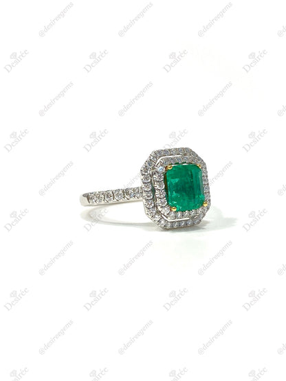 Natural Colombian Emerald 1.04ct Ring