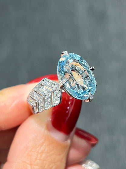 Natural Aquamarine 6.21ct Ring