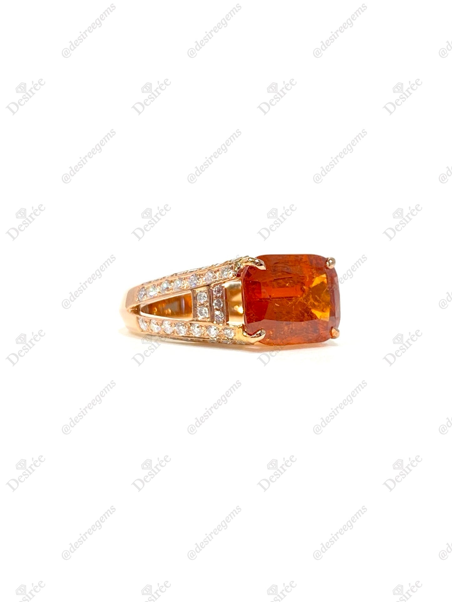 Natural Mandarin Garnet 6.07ct Ring
