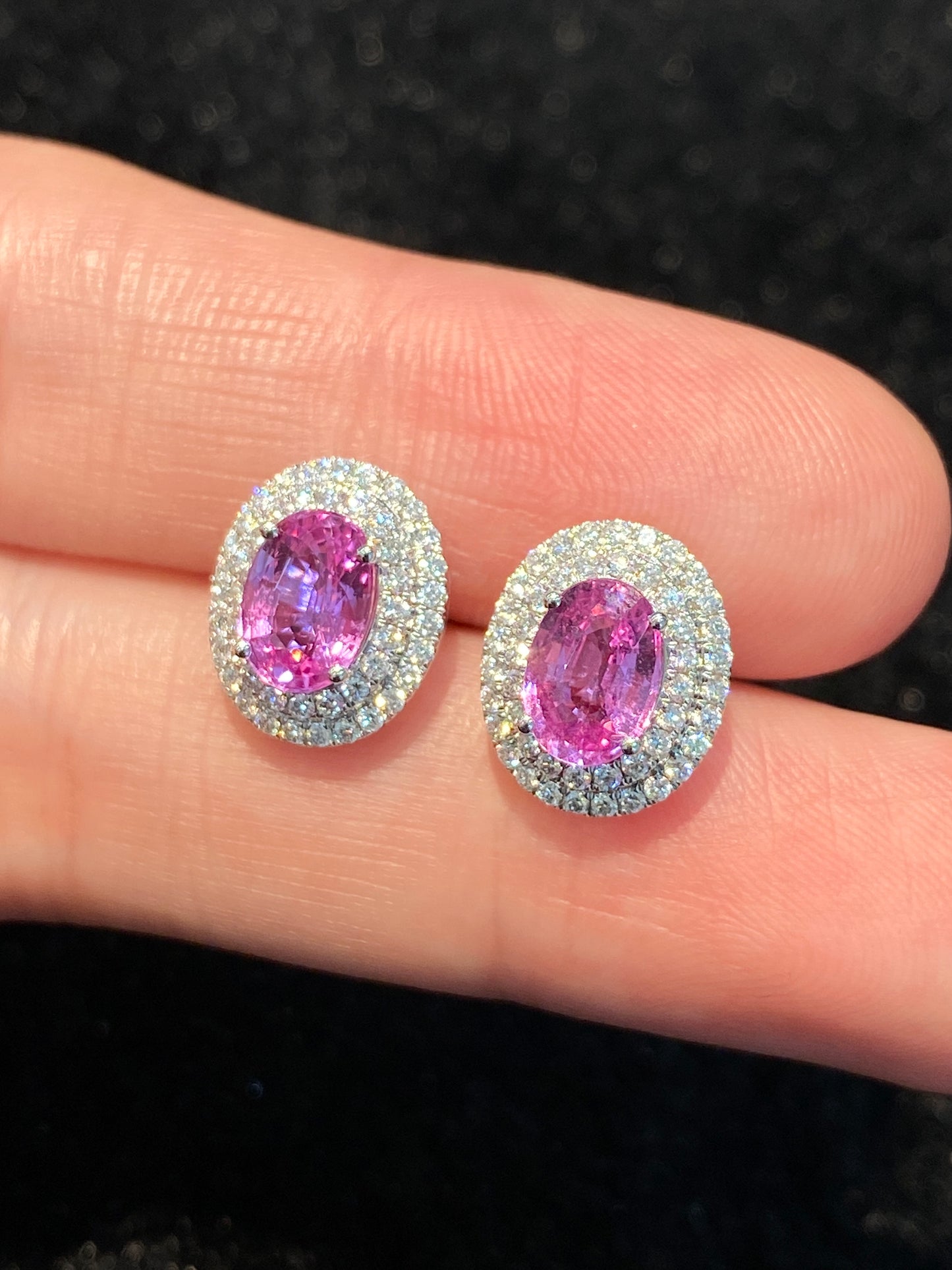 Natural Pink Sapphire 2.01ct Earrings