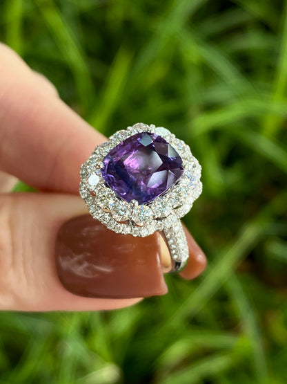 Natural Purple Sapphire 3.78ct Ring