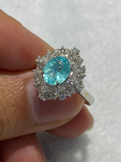 Natural Paraiba Tourmaline 1.63ct Ring