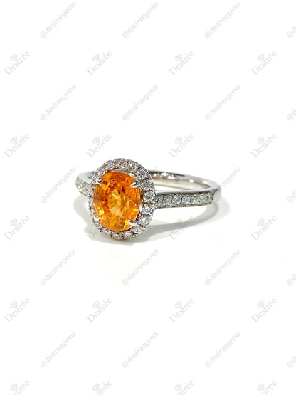 Natural Mandarin Garnet 1.73ct Ring