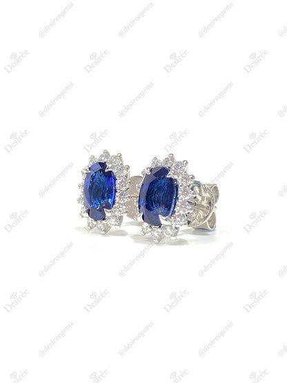 Blue Sapphire 2.18ct Earrings