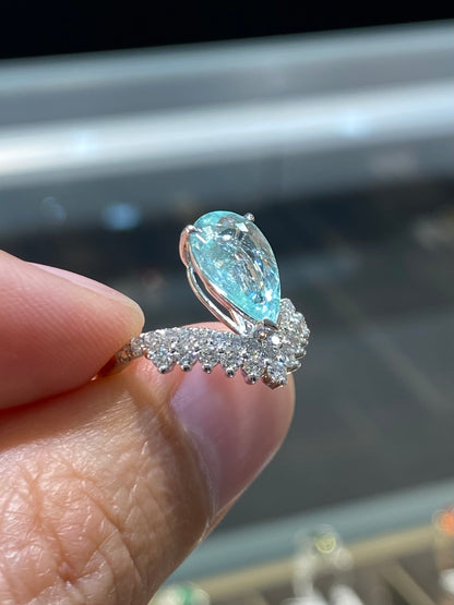 Natural Paraiba Tourmaline 1.67ct Ring