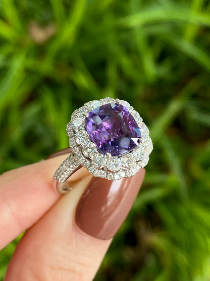 Natural Purple Sapphire 3.78ct Ring