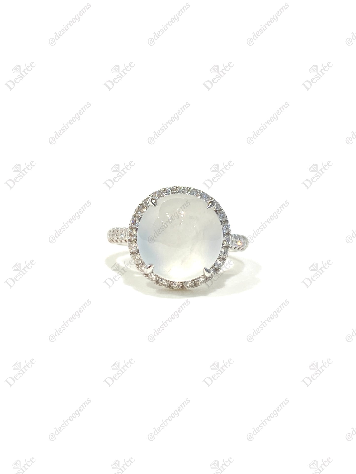 Natural Type A Icy Jadeite Ring
