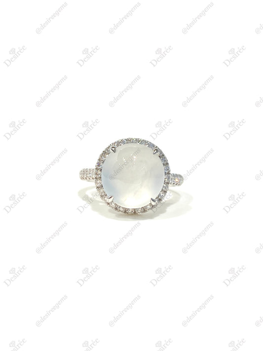 Natural Type A Icy Jadeite Ring