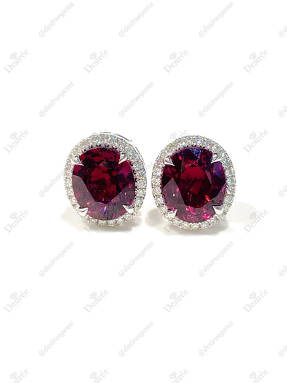 Natural Rhodolite Garnet 4.48ct Earrings