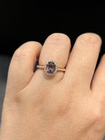 Natural  Purplish Grey Spinel 1.38ct Ring Set With Natural Diamonds In 18K Rose Gold Singapore Gemstone Fine Jewellery