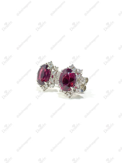 Natural Red Garnet 4.35ct Earrings