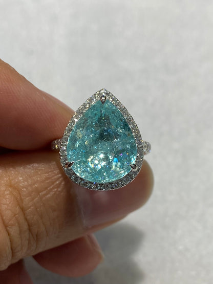 Natural Paraiba Tourmaline 7.74ct Ring