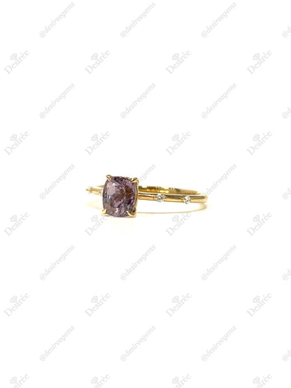 Natural Purplish Grey Spinel 1.05ct Ring
