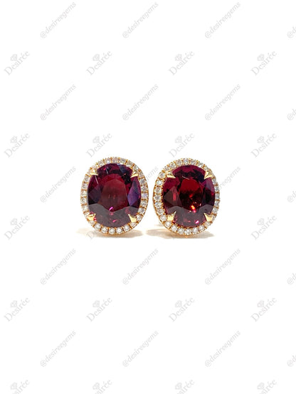 Natural Red Garnet 4.67ct Earrings