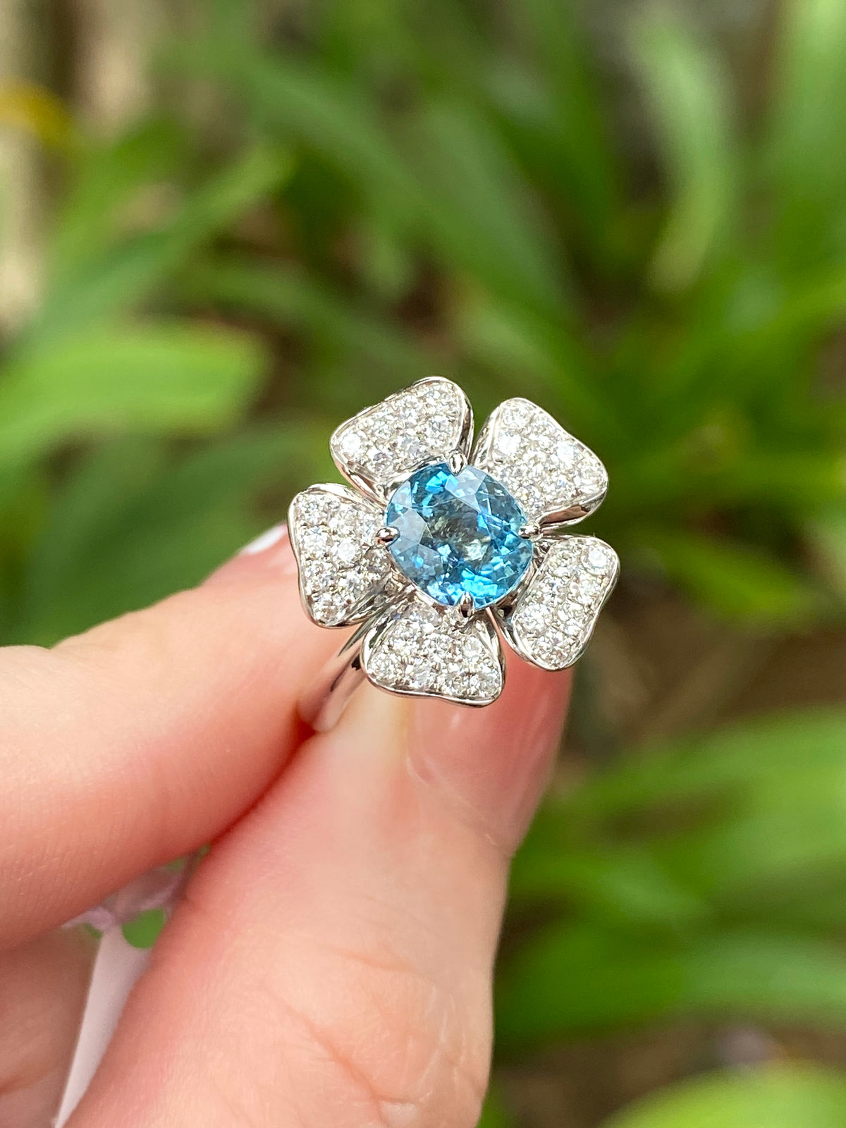 Natural Aquamarine 1.18ct Ring