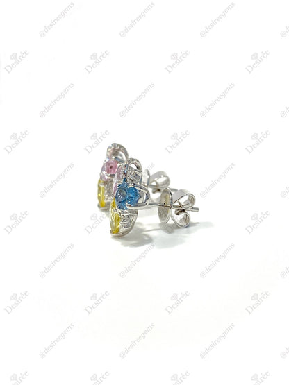 Natural Yellow Sapphire, Aquamarine & Morganite Earrings