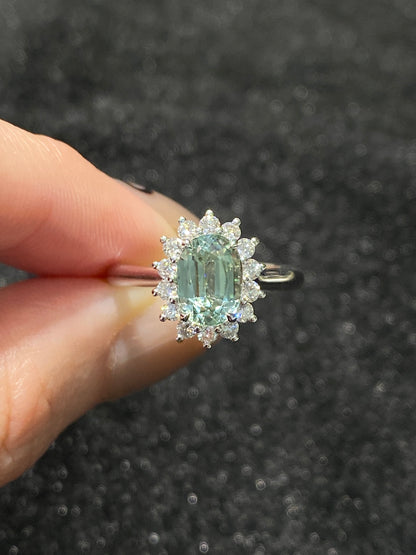Natural Bluish Green Sapphire Ring 2.01ct