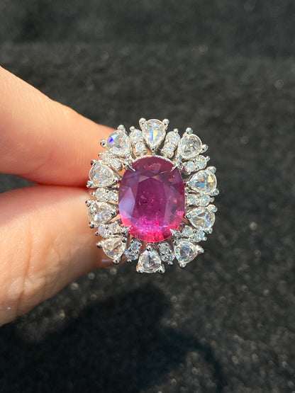 Natural Unheated Ruby 3.11ct Ring
