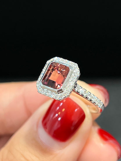 Natural Orange Tourmaline 1.67ct Ring