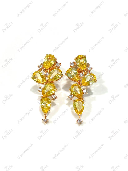 Natural Yellow Sapphire 4.05ct Earrings