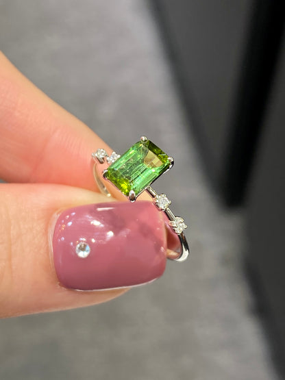 Natural Green Tourmaline 1.20ct Ring