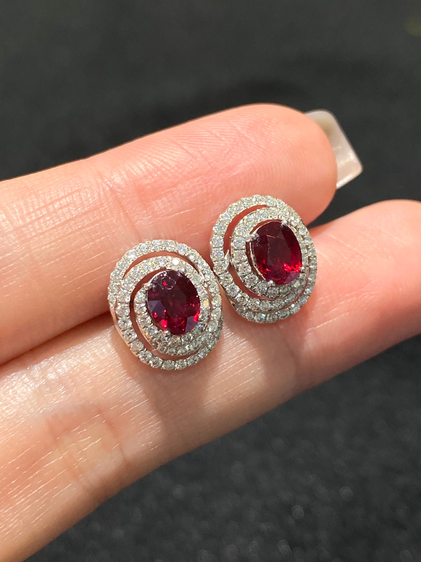 Natural Unheated Ruby 1.46ct Earrings