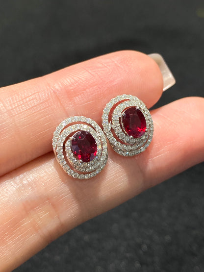 Natural Unheated Ruby 1.46ct Earrings