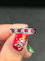 Natural Rubies 0.30ct and Diamonds 0.14ct Ring Set In 18K White Gold Gemstone Fine Jewellery Singapore