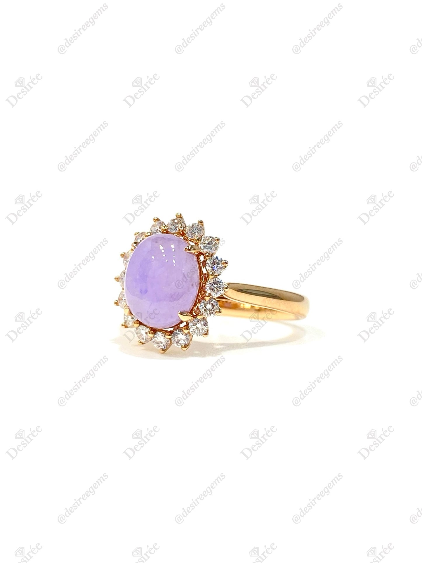 Natural Type A Lavender Jadeite Ring