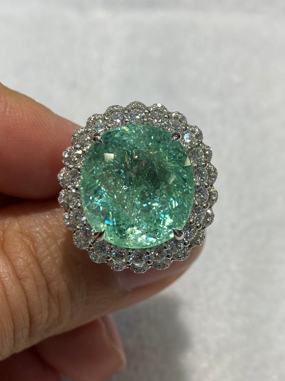 Natural Paraiba Tourmaline 19.31ct Ring