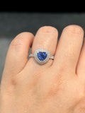 Natural Unheated Blue Sapphire 1.60ct Ring Set With Natural Diamonds In 18K White Gold Singapore Gemstone Fine Jewellery