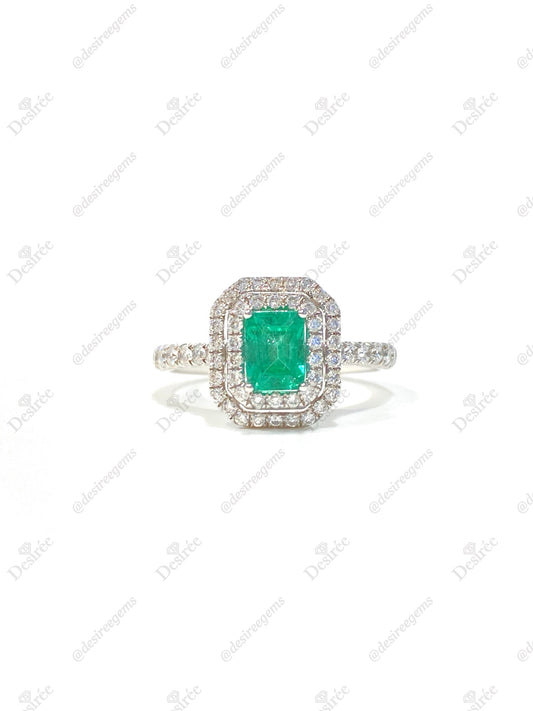 Natural Colombian Emerald 0.67ct Ring