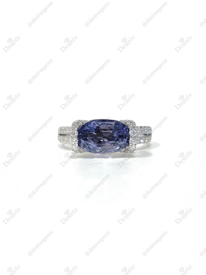 Natural Purplish Grey Spinel 2.25ct Ring