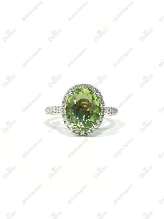 Natural Green Tourmaline 3.65ct Ring