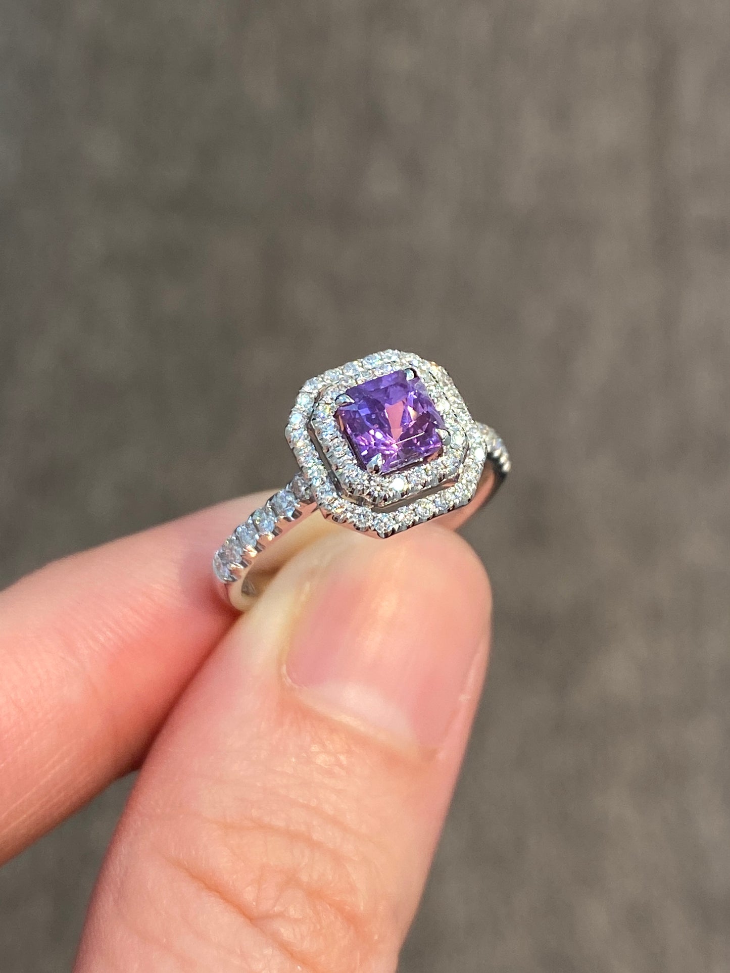 Natural Unheated Purple Sapphire 1.01ct Ring